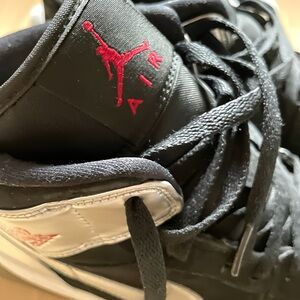 Jordan Athletic Shoes - Black and silver  with Red Accents